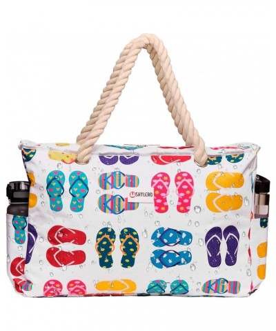 Beach Bag and Pool Bag. Has Airtight Pouch, Ton of Pockets. Beach Tote is Zippered, Water Repellent. Family Size Funky Flip F...