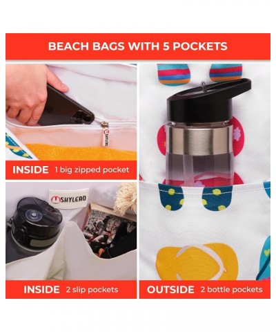 Beach Bag and Pool Bag. Has Airtight Pouch, Ton of Pockets. Beach Tote is Zippered, Water Repellent. Family Size Funky Flip F...