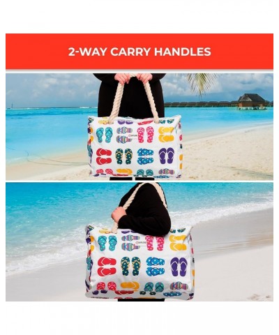 Beach Bag and Pool Bag. Has Airtight Pouch, Ton of Pockets. Beach Tote is Zippered, Water Repellent. Family Size Funky Flip F...