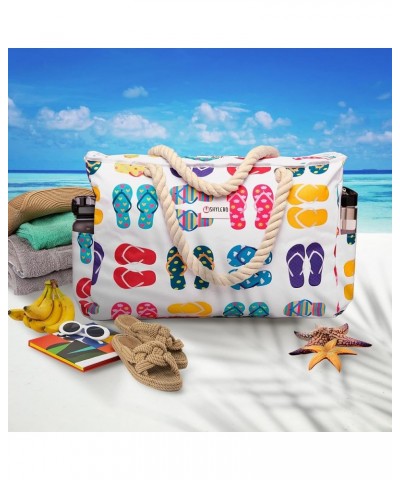 Beach Bag and Pool Bag. Has Airtight Pouch, Ton of Pockets. Beach Tote is Zippered, Water Repellent. Family Size Funky Flip F...