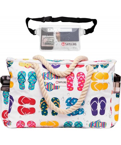 Beach Bag and Pool Bag. Has Airtight Pouch, Ton of Pockets. Beach Tote is Zippered, Water Repellent. Family Size Funky Flip F...