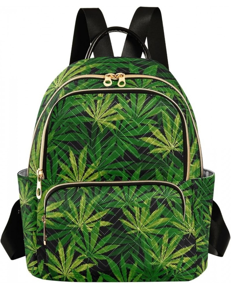 Women Backpack Dream Catcher Cute Watercolor Marijuana Green Summer Anti-Theft Travel Backpack with Luggage Belt Lightweight ...