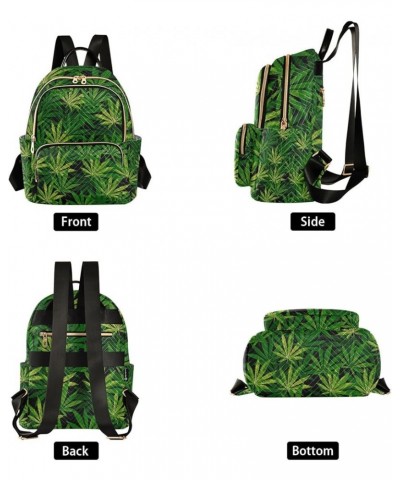 Women Backpack Dream Catcher Cute Watercolor Marijuana Green Summer Anti-Theft Travel Backpack with Luggage Belt Lightweight ...