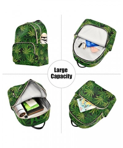 Women Backpack Dream Catcher Cute Watercolor Marijuana Green Summer Anti-Theft Travel Backpack with Luggage Belt Lightweight ...