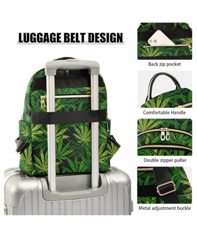 Women Backpack Dream Catcher Cute Watercolor Marijuana Green Summer Anti-Theft Travel Backpack with Luggage Belt Lightweight ...