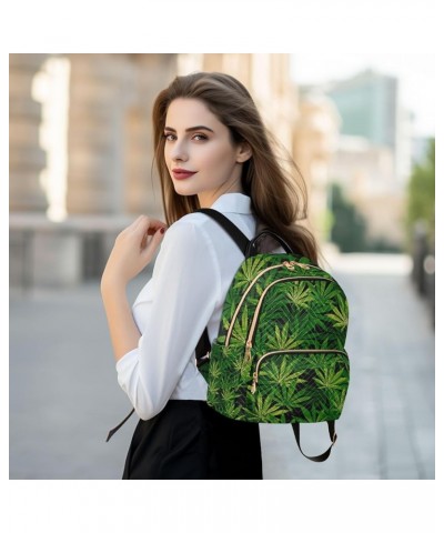 Women Backpack Dream Catcher Cute Watercolor Marijuana Green Summer Anti-Theft Travel Backpack with Luggage Belt Lightweight ...