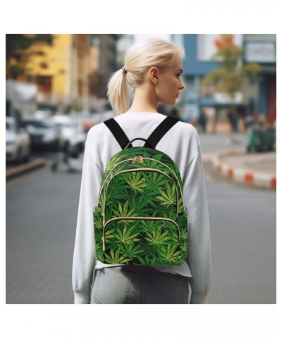 Women Backpack Dream Catcher Cute Watercolor Marijuana Green Summer Anti-Theft Travel Backpack with Luggage Belt Lightweight ...