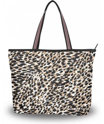 Abstract Leopard Spot Vintage Women Tote Bag Handbag Large Capacity Shoulder Bags $10.19 Shoulder Bags