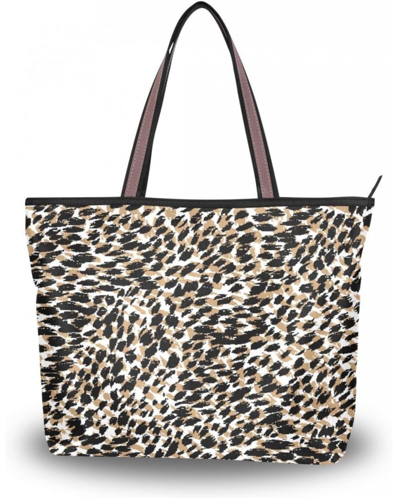 Abstract Leopard Spot Vintage Women Tote Bag Handbag Large Capacity Shoulder Bags $10.19 Shoulder Bags