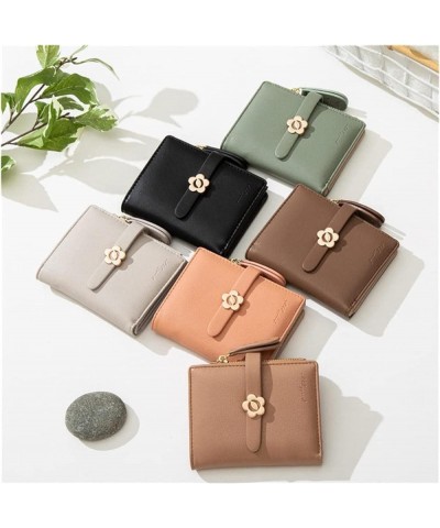 Korean Style Small Fresh Casual Zipper Buckle Short Wallet Student Wallet (Color : Black) Tangerine Powder $48.78 Wallets