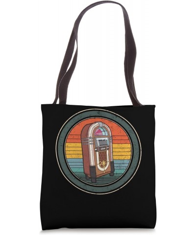 Music Jukebox Nostalgia Vinyl Classic Musical Vintage Record Tote Bag $13.49 Totes