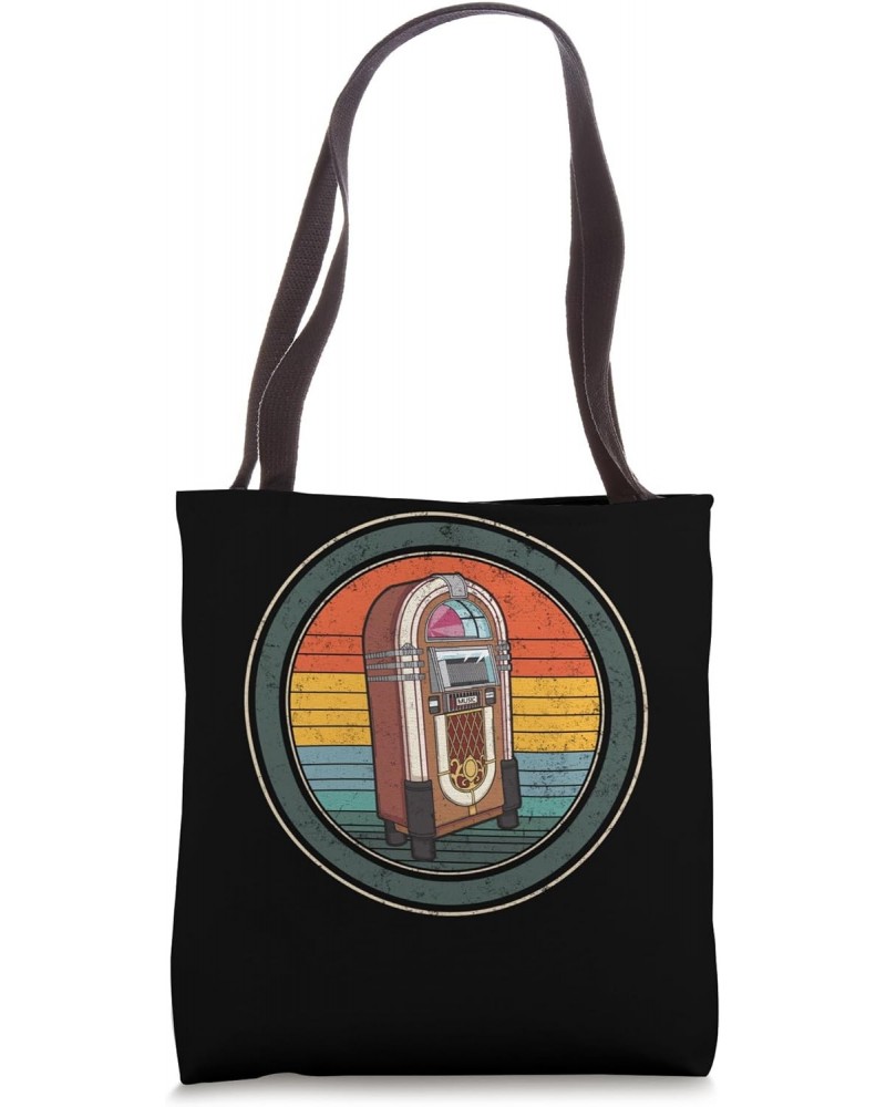 Music Jukebox Nostalgia Vinyl Classic Musical Vintage Record Tote Bag $13.49 Totes