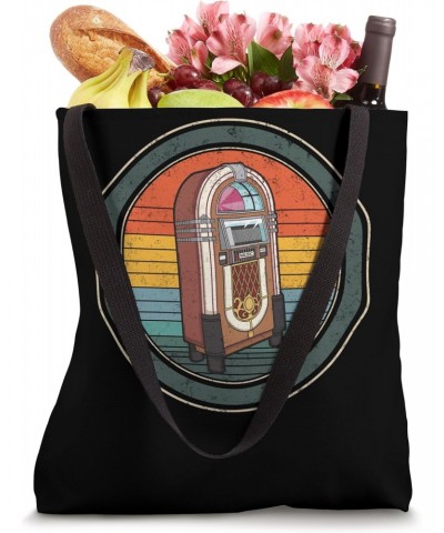 Music Jukebox Nostalgia Vinyl Classic Musical Vintage Record Tote Bag $13.49 Totes