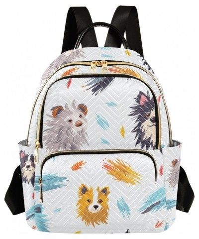 Small Backpack Purse for Women, Colorful Dogs Travel Bag Casual Daypack Shoulder Bag Small $21.23 Backpacks