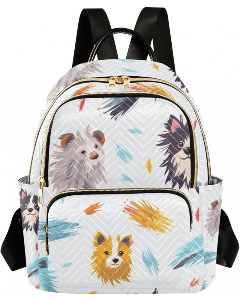 Small Backpack Purse for Women, Colorful Dogs Travel Bag Casual Daypack Shoulder Bag Small $21.23 Backpacks