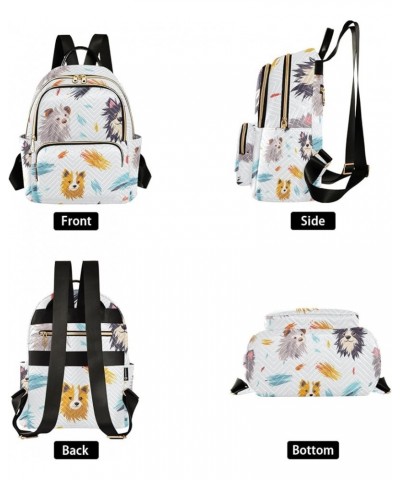 Small Backpack Purse for Women, Colorful Dogs Travel Bag Casual Daypack Shoulder Bag Small $21.23 Backpacks