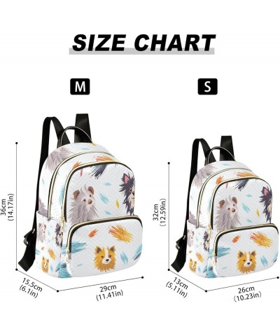 Small Backpack Purse for Women, Colorful Dogs Travel Bag Casual Daypack Shoulder Bag Small $21.23 Backpacks