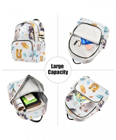 Small Backpack Purse for Women, Colorful Dogs Travel Bag Casual Daypack Shoulder Bag Small $21.23 Backpacks