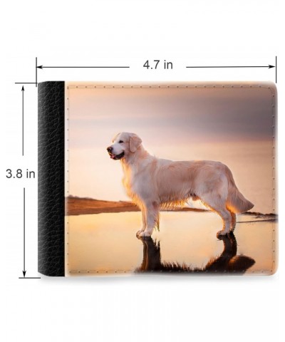 Unique Desige Pattern - Golden Retriever in Sunset, Slim Front Pocket Wallet Billfold RFID Blocking $10.00 Wallets