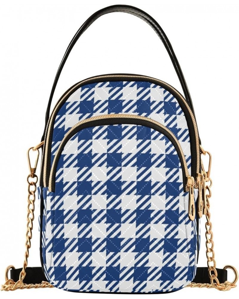 Women's Crossbody Bag, Geometric Plaid Three Zipper Design Handbag Shoulder Bag Wallet Color228 $15.59 Crossbody Bags