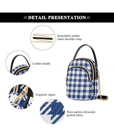 Women's Crossbody Bag, Geometric Plaid Three Zipper Design Handbag Shoulder Bag Wallet Color228 $15.59 Crossbody Bags