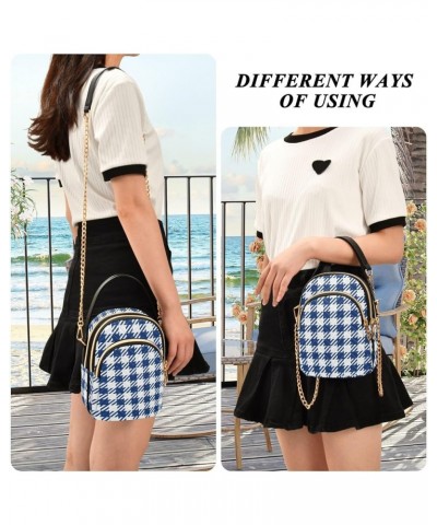 Women's Crossbody Bag, Geometric Plaid Three Zipper Design Handbag Shoulder Bag Wallet Color228 $15.59 Crossbody Bags