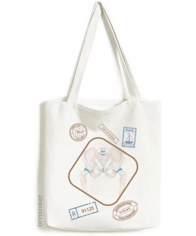 Hip Pelvic Lucky Illustration Stamp Shopping Ecofriendly Storage Canvas Tote Bag $15.80 Totes