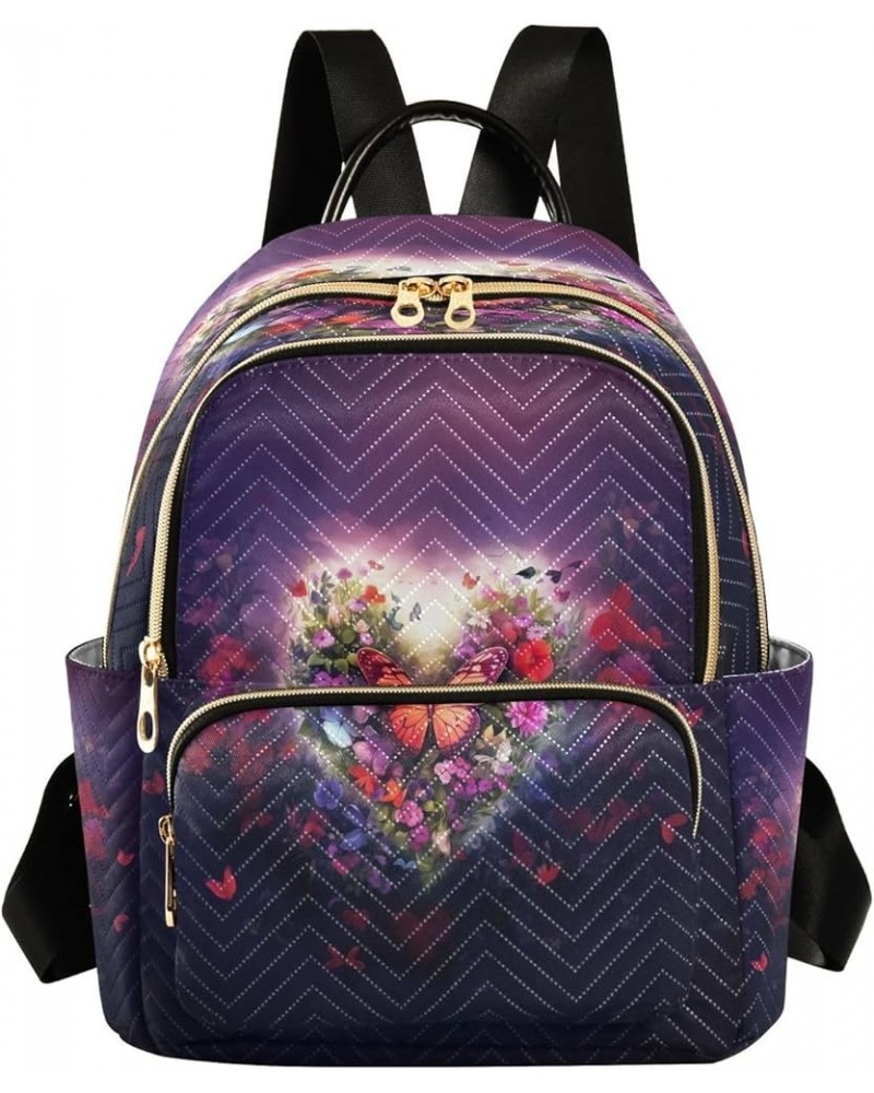 Fashion Backpack Mini Backpack Purse Casual Daily Backpack Love Heart Butterfly for Travel for College Work Small $16.32 Back...