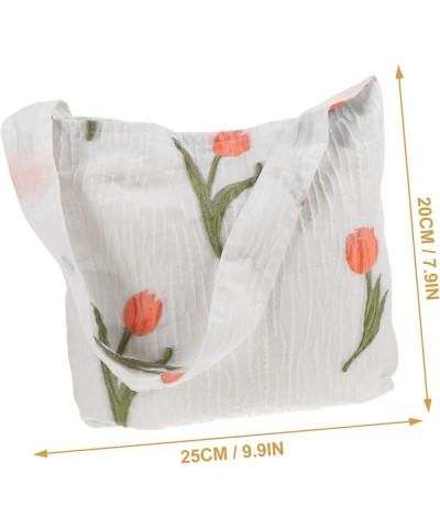 Flower Handbag Cherry Wallet Floral Tote Bag Travel Storage Pouch Underarm Purses for Women Cute White $8.46 Satchels