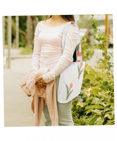 Flower Handbag Cherry Wallet Floral Tote Bag Travel Storage Pouch Underarm Purses for Women Cute White $8.46 Satchels