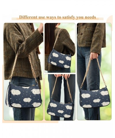 Shoulder Bags for Women Cartoon Sheeps Hobo Tote Handbag Small Clutch Purse with Zipper Closure $18.28 Shoulder Bags