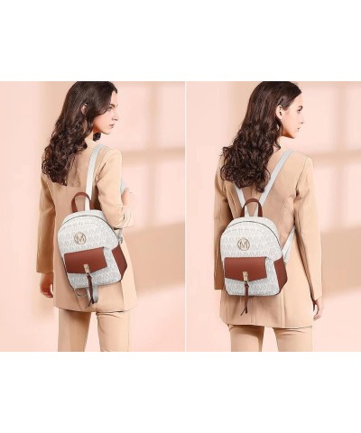 MKP Ladies Small Backpack Purse for Women Fashion Daypacks Purse Shoulder Bag with Charm Tassel White $20.34 Backpacks