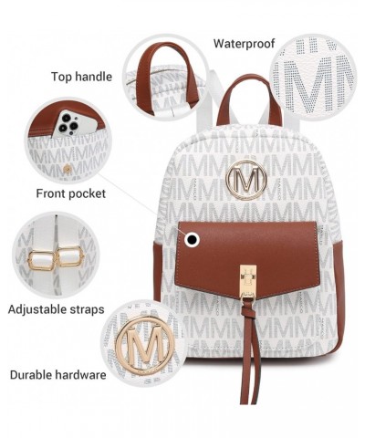 MKP Ladies Small Backpack Purse for Women Fashion Daypacks Purse Shoulder Bag with Charm Tassel White $20.34 Backpacks