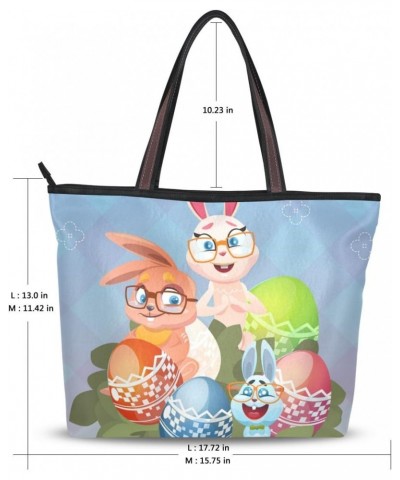 My Daily Women Tote Shoulder Bag Bunny Rabbit Eggs Happy Easter Handbag $15.92 Shoulder Bags