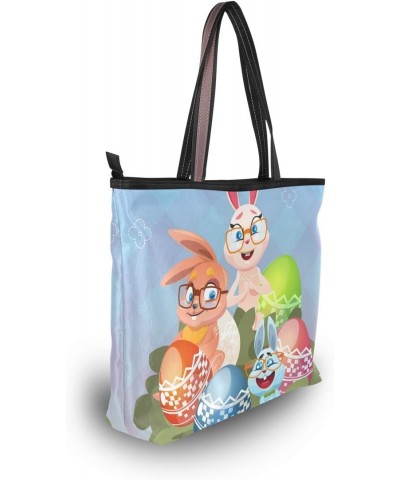 My Daily Women Tote Shoulder Bag Bunny Rabbit Eggs Happy Easter Handbag $15.92 Shoulder Bags