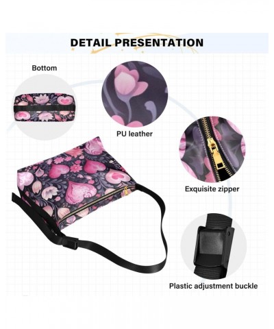 Valentine's Day Love Flower Shoulder Bag Purse for Women,Large Leather Handbag Crossbody Bags Adjustable Straps Tote Bag Hobo...