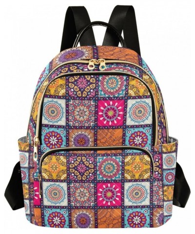 Women Backpack Mandala Flower Cute Anti-Theft Travel Backpack with Luggage Belt Lightweight Handbag Lady Purse Roomy Double Z...