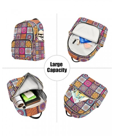 Women Backpack Mandala Flower Cute Anti-Theft Travel Backpack with Luggage Belt Lightweight Handbag Lady Purse Roomy Double Z...