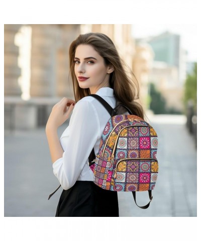 Women Backpack Mandala Flower Cute Anti-Theft Travel Backpack with Luggage Belt Lightweight Handbag Lady Purse Roomy Double Z...