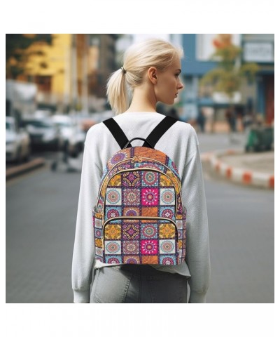 Women Backpack Mandala Flower Cute Anti-Theft Travel Backpack with Luggage Belt Lightweight Handbag Lady Purse Roomy Double Z...