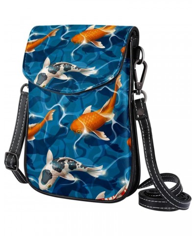 Small Crossbody Bag Blue Fish Cell Phone Purse Wallet $13.85 Crossbody Bags