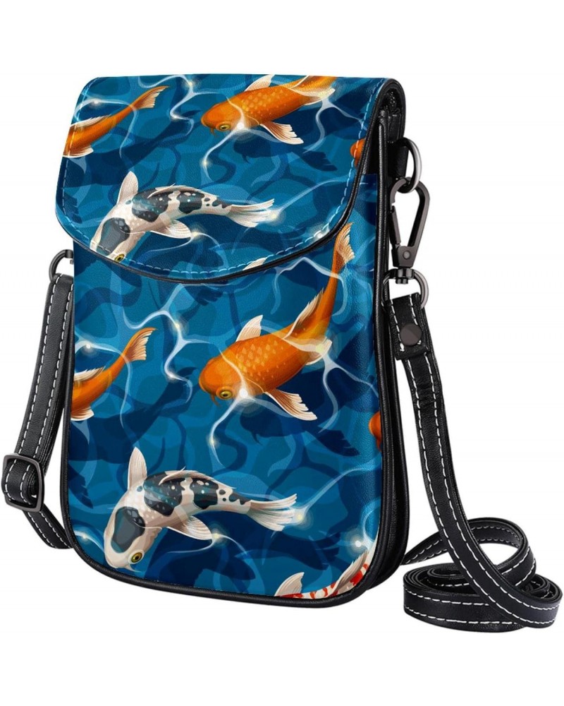 Small Crossbody Bag Blue Fish Cell Phone Purse Wallet $13.85 Crossbody Bags