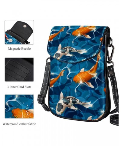 Small Crossbody Bag Blue Fish Cell Phone Purse Wallet $13.85 Crossbody Bags