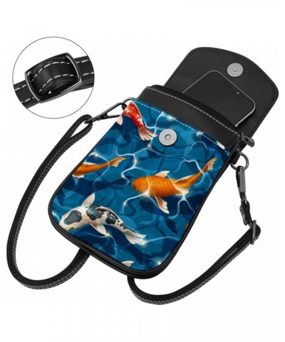 Small Crossbody Bag Blue Fish Cell Phone Purse Wallet $13.85 Crossbody Bags