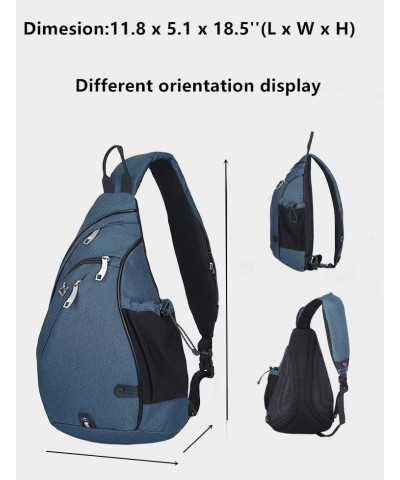 Sling Bag Anti-Thief (Black) Blue $22.13 Crossbody Bags