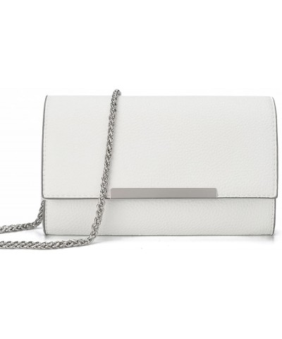 Small Clutch Purses for Women Formal Crossbody Evening Bag and Wristlet Handbags with Chain Strap White $12.59 Evening Bags