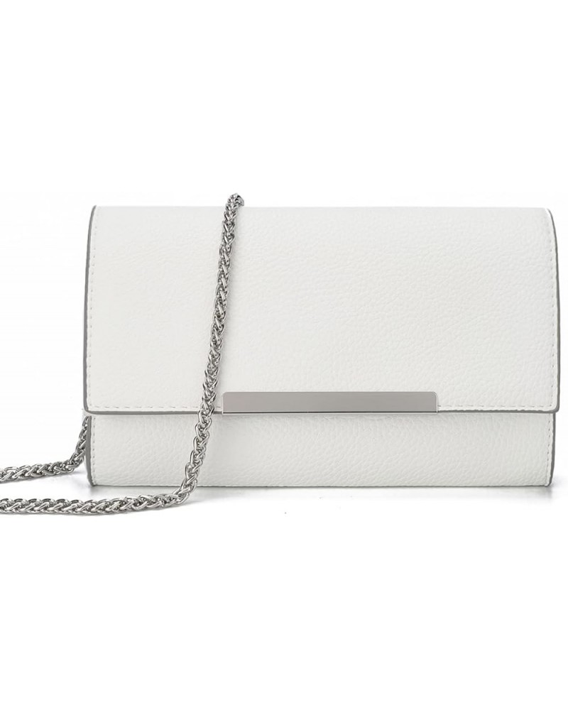 Small Clutch Purses for Women Formal Crossbody Evening Bag and Wristlet Handbags with Chain Strap White $12.59 Evening Bags