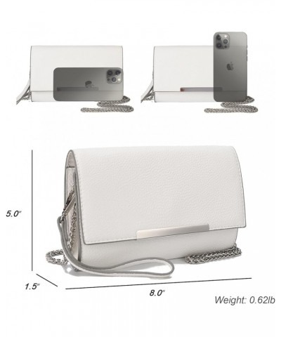 Small Clutch Purses for Women Formal Crossbody Evening Bag and Wristlet Handbags with Chain Strap White $12.59 Evening Bags