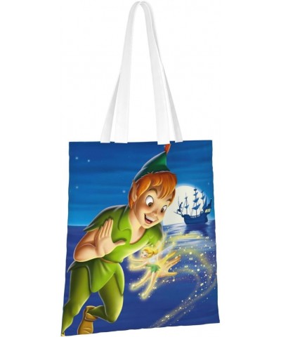 Peter Cartoon Pan Anime Canvas Totes Bag Women Girls Totes Bag Shoulder Bag Cartoon Casual Shoulder Tote $14.43 Totes