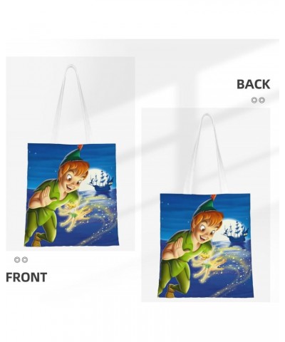 Peter Cartoon Pan Anime Canvas Totes Bag Women Girls Totes Bag Shoulder Bag Cartoon Casual Shoulder Tote $14.43 Totes